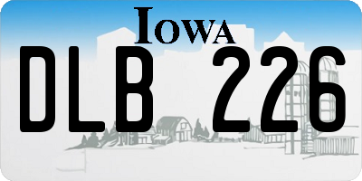 IA license plate DLB226