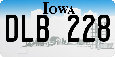 IA license plate DLB228