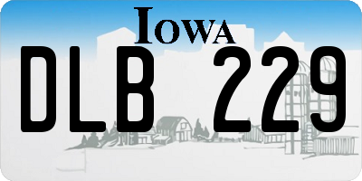 IA license plate DLB229