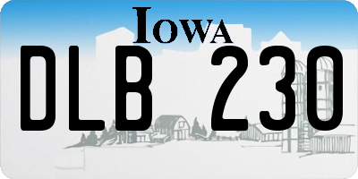 IA license plate DLB230