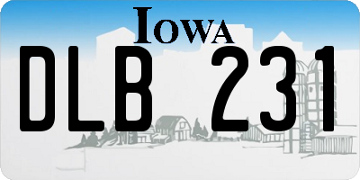 IA license plate DLB231
