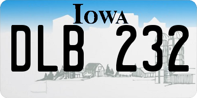 IA license plate DLB232