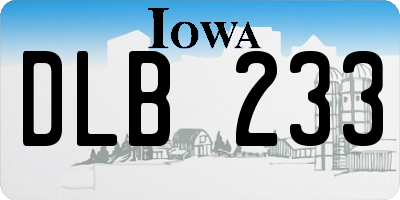 IA license plate DLB233