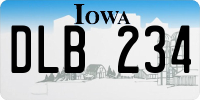 IA license plate DLB234