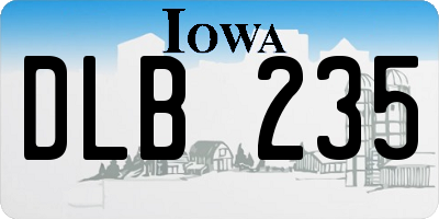 IA license plate DLB235