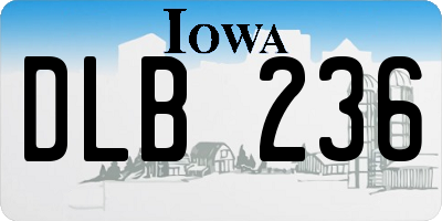 IA license plate DLB236