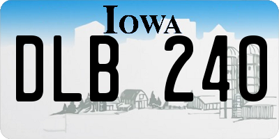 IA license plate DLB240