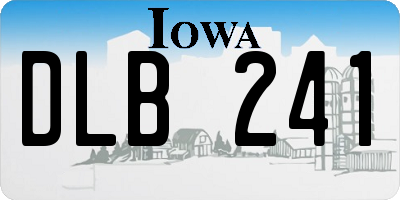 IA license plate DLB241
