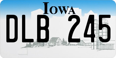 IA license plate DLB245