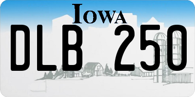 IA license plate DLB250