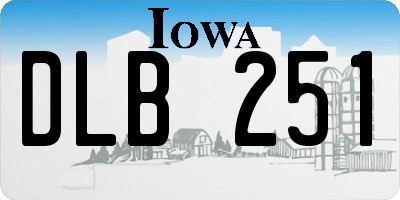 IA license plate DLB251