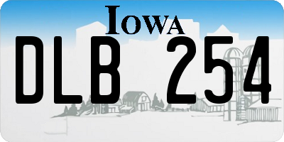 IA license plate DLB254