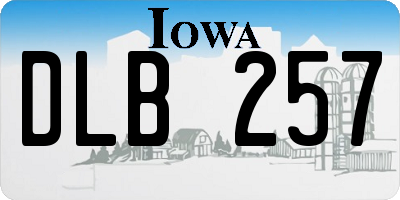 IA license plate DLB257
