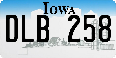 IA license plate DLB258