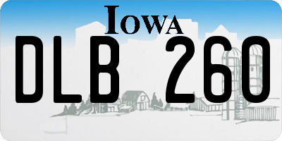 IA license plate DLB260