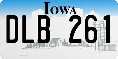 IA license plate DLB261