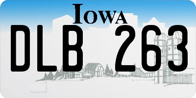 IA license plate DLB263