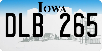 IA license plate DLB265