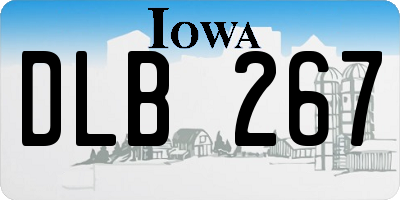 IA license plate DLB267