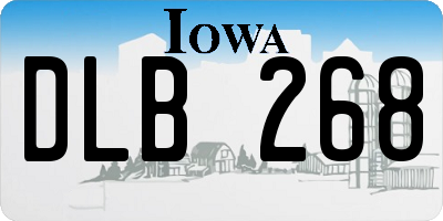 IA license plate DLB268