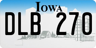 IA license plate DLB270