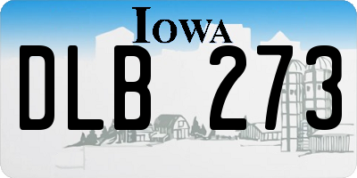 IA license plate DLB273