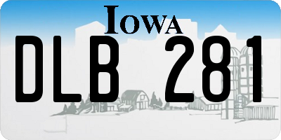 IA license plate DLB281