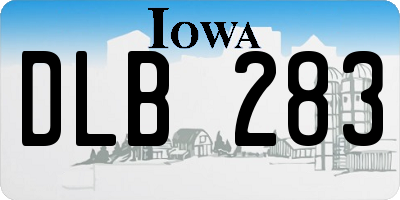 IA license plate DLB283