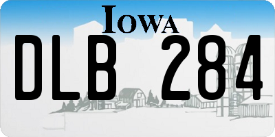 IA license plate DLB284