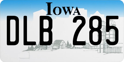 IA license plate DLB285
