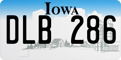 IA license plate DLB286