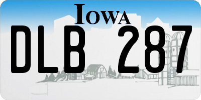 IA license plate DLB287