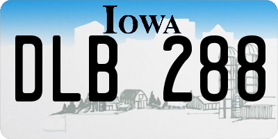 IA license plate DLB288