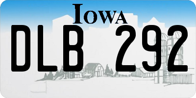 IA license plate DLB292