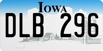 IA license plate DLB296