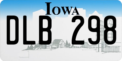 IA license plate DLB298