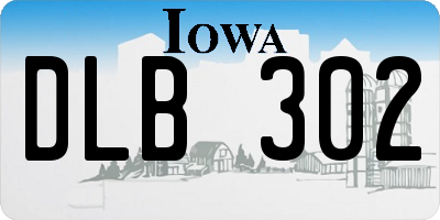 IA license plate DLB302