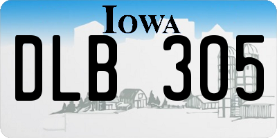 IA license plate DLB305
