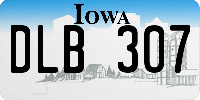 IA license plate DLB307