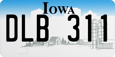 IA license plate DLB311