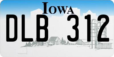 IA license plate DLB312