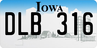 IA license plate DLB316