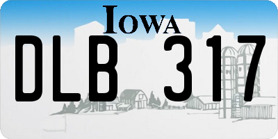 IA license plate DLB317
