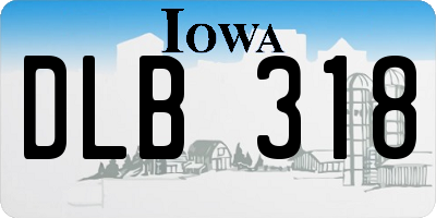 IA license plate DLB318