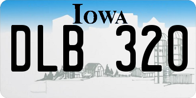 IA license plate DLB320