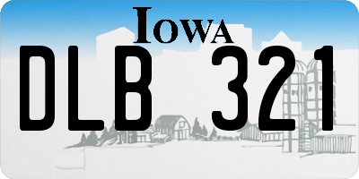 IA license plate DLB321