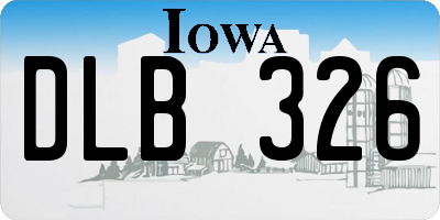 IA license plate DLB326