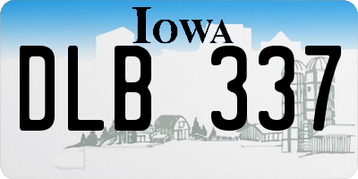 IA license plate DLB337