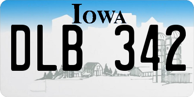 IA license plate DLB342