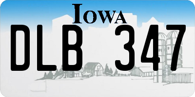 IA license plate DLB347